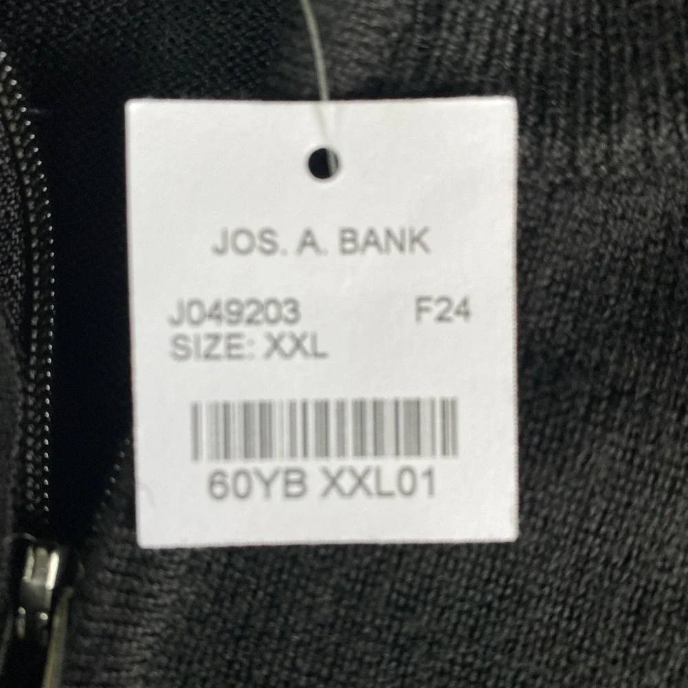 Jos A Bank Mens 100% Merino Wool Black 1/4 Zip Pullover XXL‎ New With Tags
